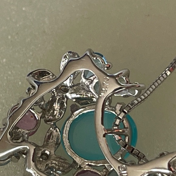 Blue Marine White Gold Necklace( K14 Japan Settings) - Picture 7 of 8